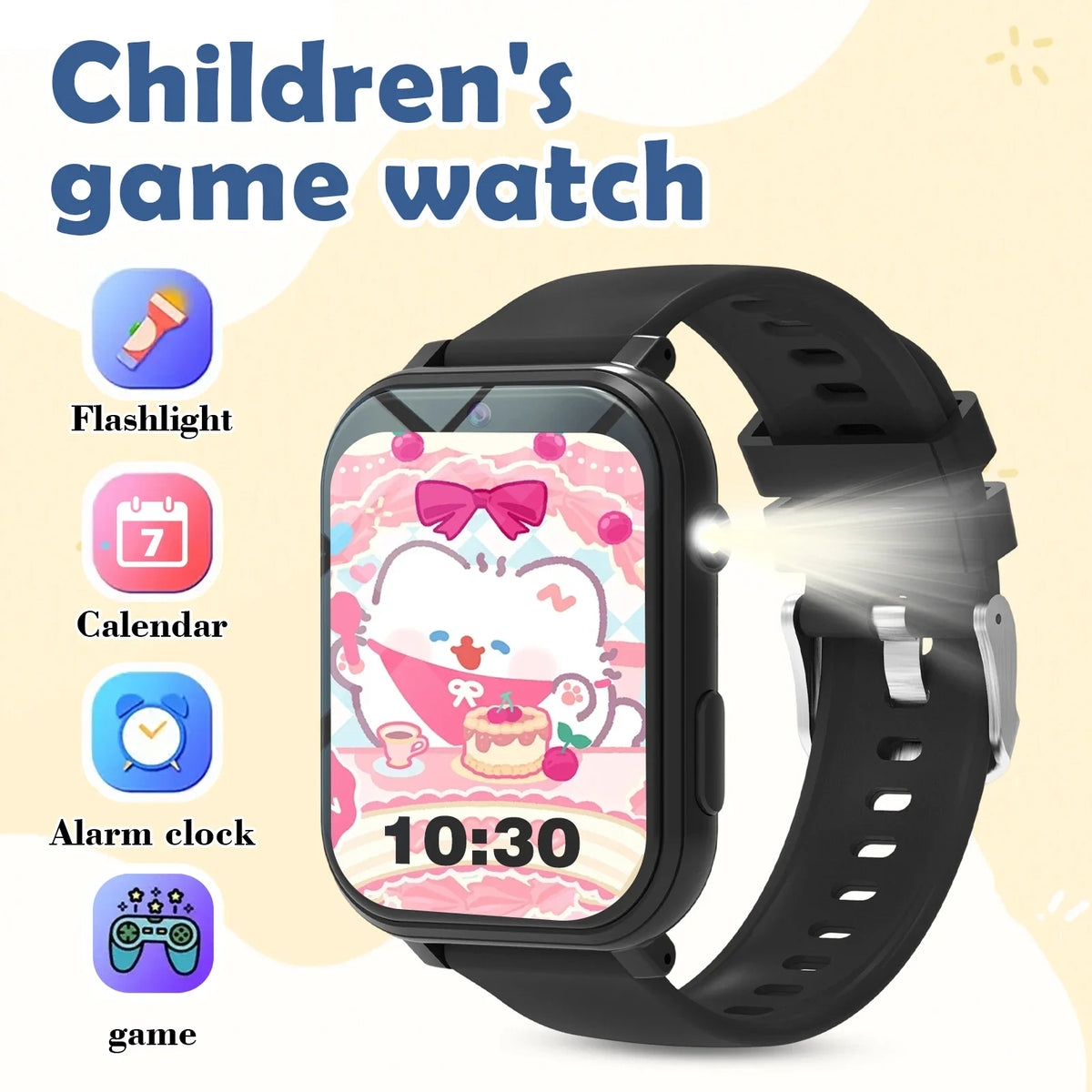 Kids Games Smart Watch 18 Games Camera Waterproof Flashlight Sleep Monitoring For Birthday Holiday Gift Boy Girl Children