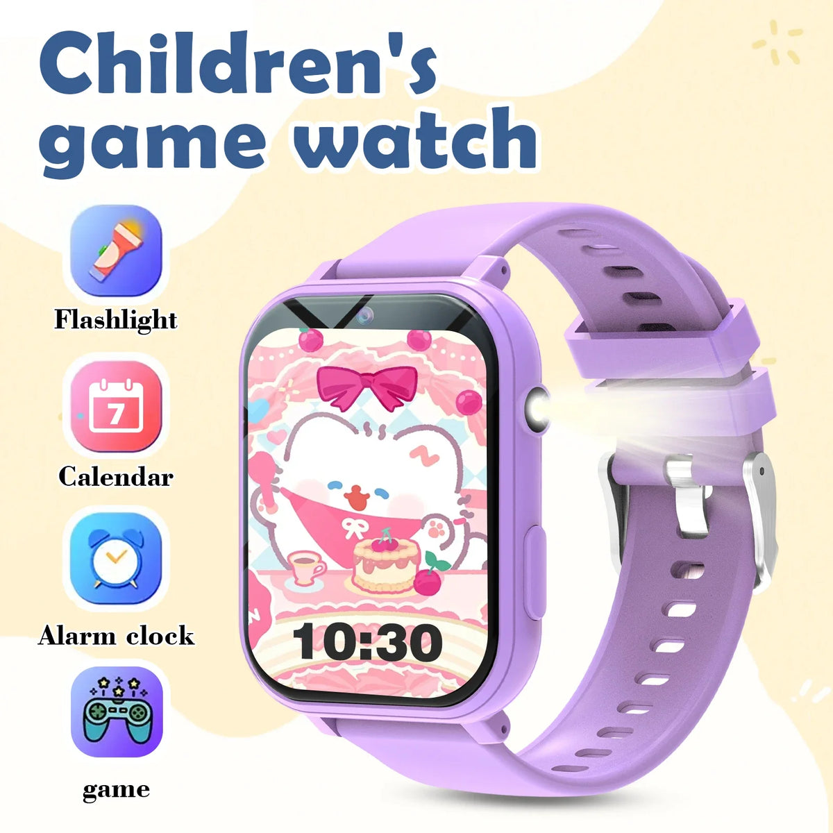 Kids Games Smart Watch 18 Games Camera Waterproof Flashlight Sleep Monitoring For Birthday Holiday Gift Boy Girl Children