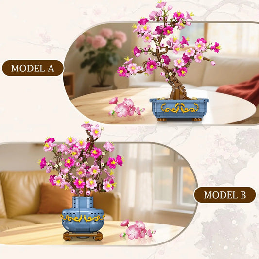 HOGOKIDS Cherry Blossom Bonsai Building Set For Home Decor