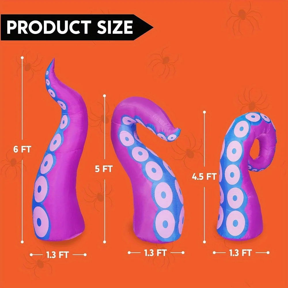 Halloween Octopus Tentacle Inflatables With Built In LED Lights