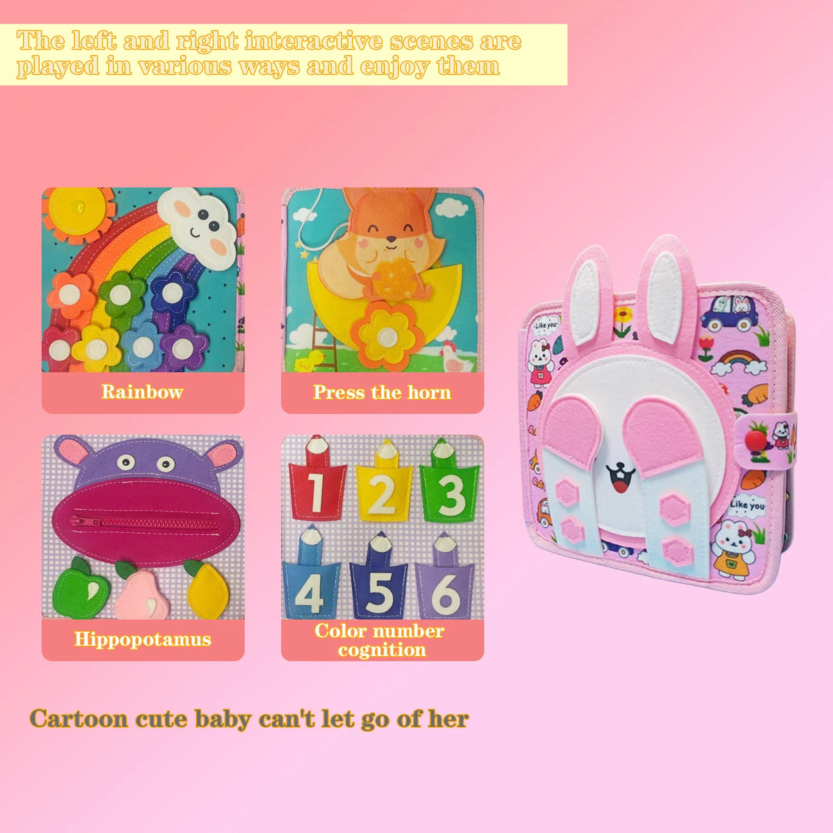 Felt Busy Board Early Learning Activity Book For Toddlers