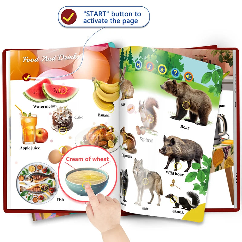 Interactive Sound Book For Children With Educational Sight Words
