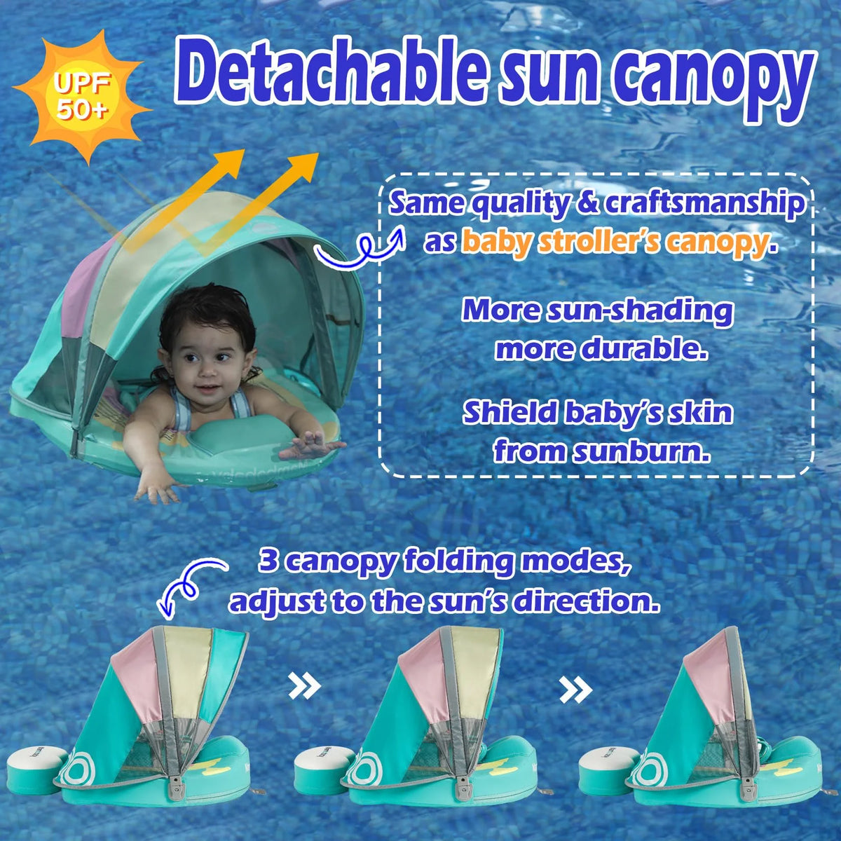 Mambobaby Air Free Baby Chest Float With Sunshade Canopy