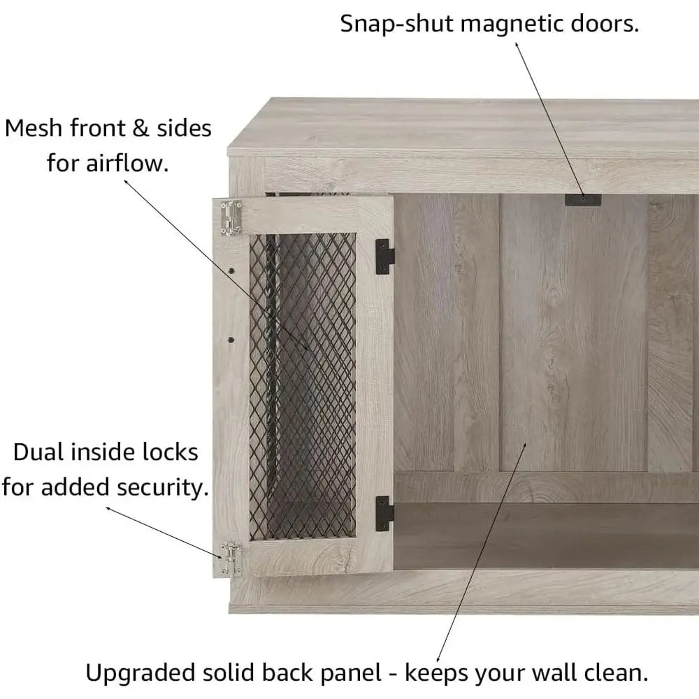 Furniture Style Dog Crate With Cushion And Tray Indoor Kennel