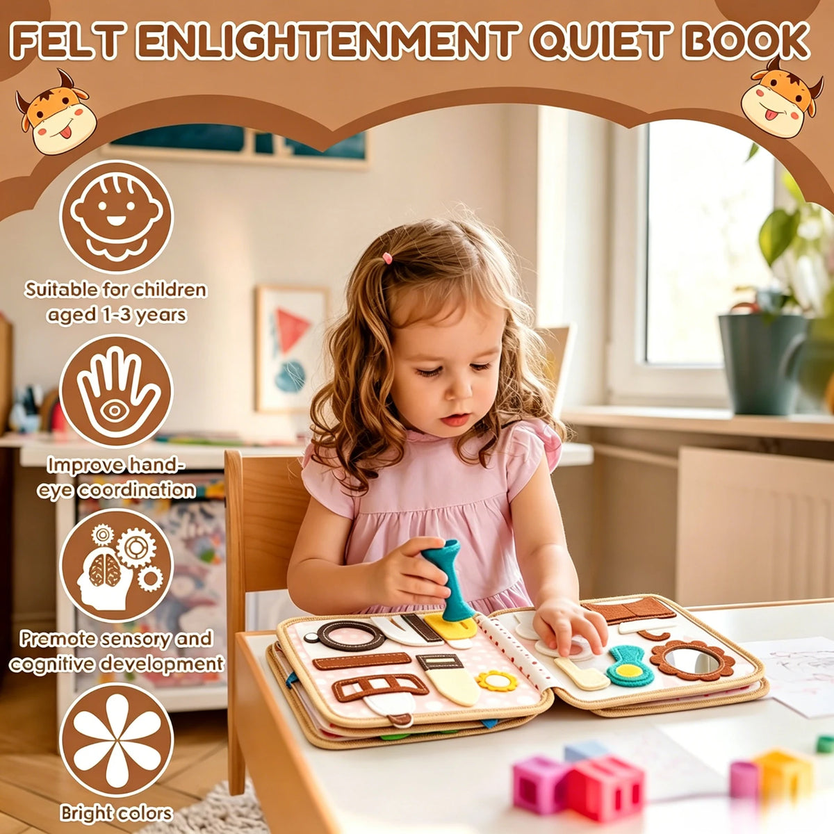 Felt Busy Book For Toddlers Early Learning Life Skills