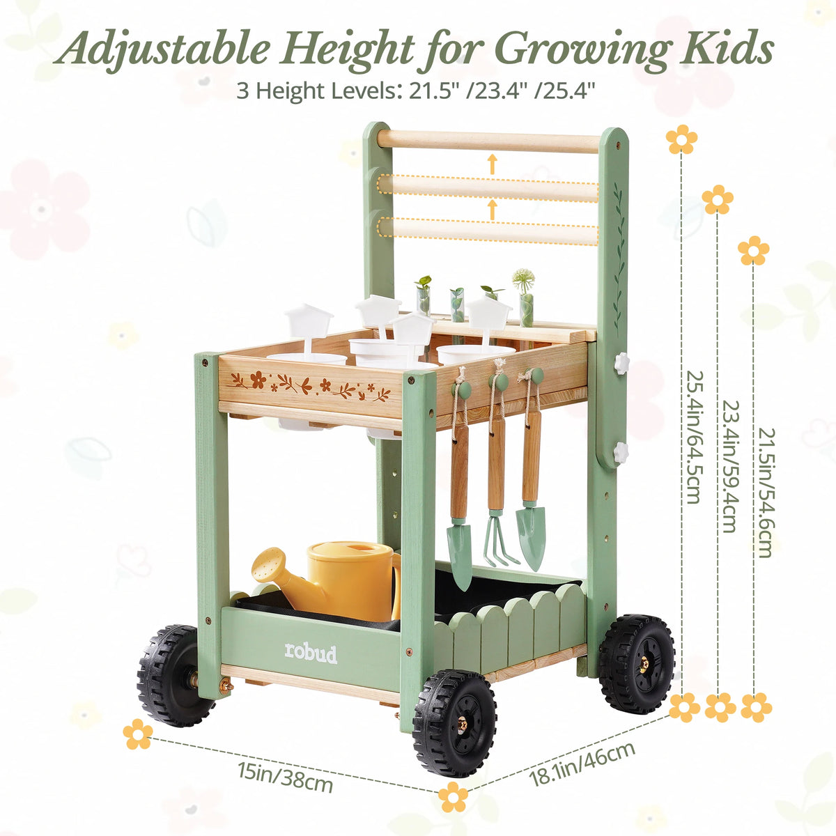 Robud Wooden Outdoor Mud Kitchen Playset With Sink And Tools