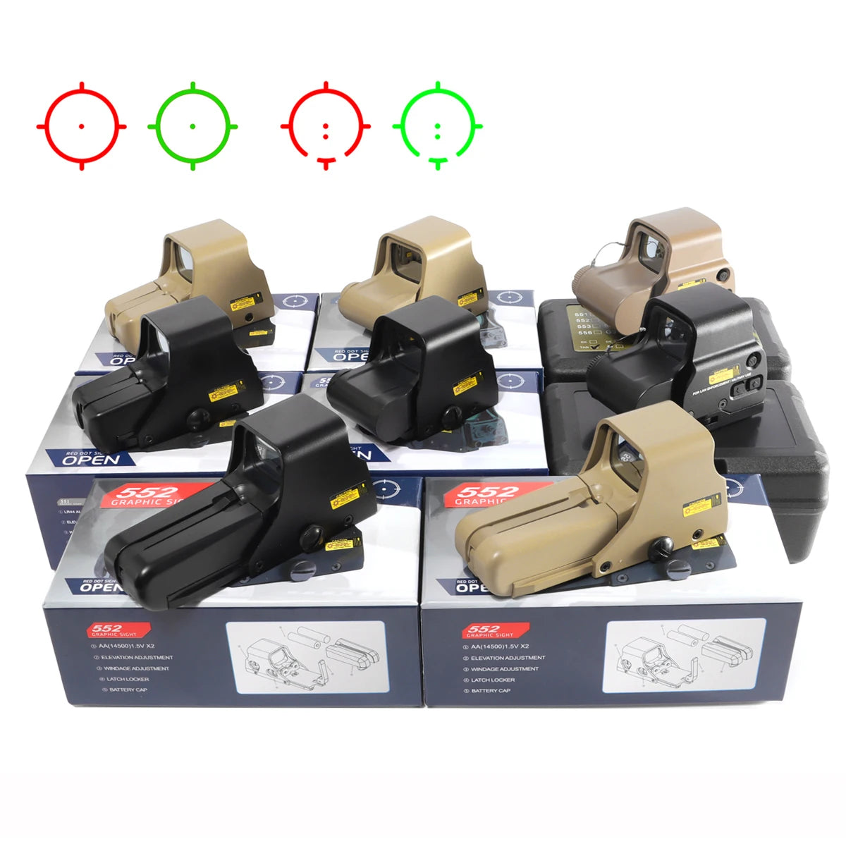 Bestsight Red Green Dot Holographic Reflex Sight Scope For Hunting