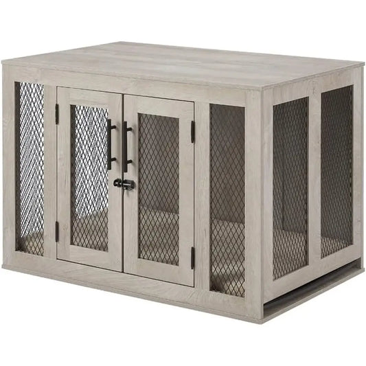 Furniture Style Dog Crate With Cushion And Tray Indoor Kennel