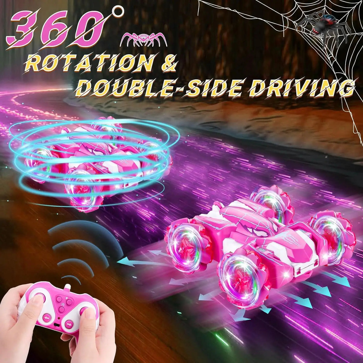 RC Stunt Car Combo With LED Omni Wheels Remote Control