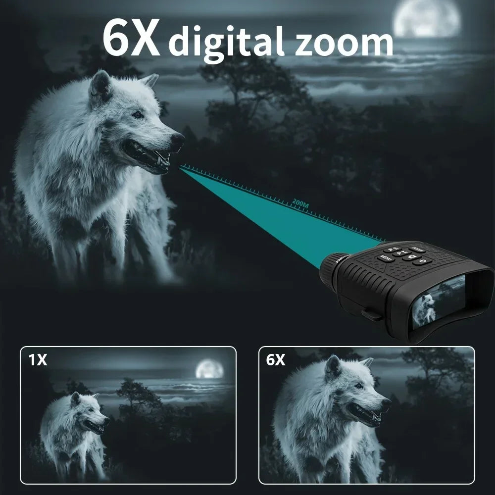 Digital Night Vision Binoculars With 6X Zoom And Recording