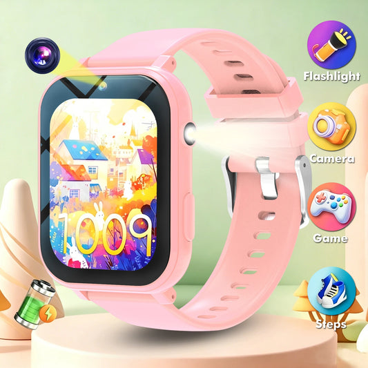 Kids Games Smart Watch 18 Games Camera Waterproof Flashlight Sleep Monitoring For Birthday Holiday Gift Boy Girl Children