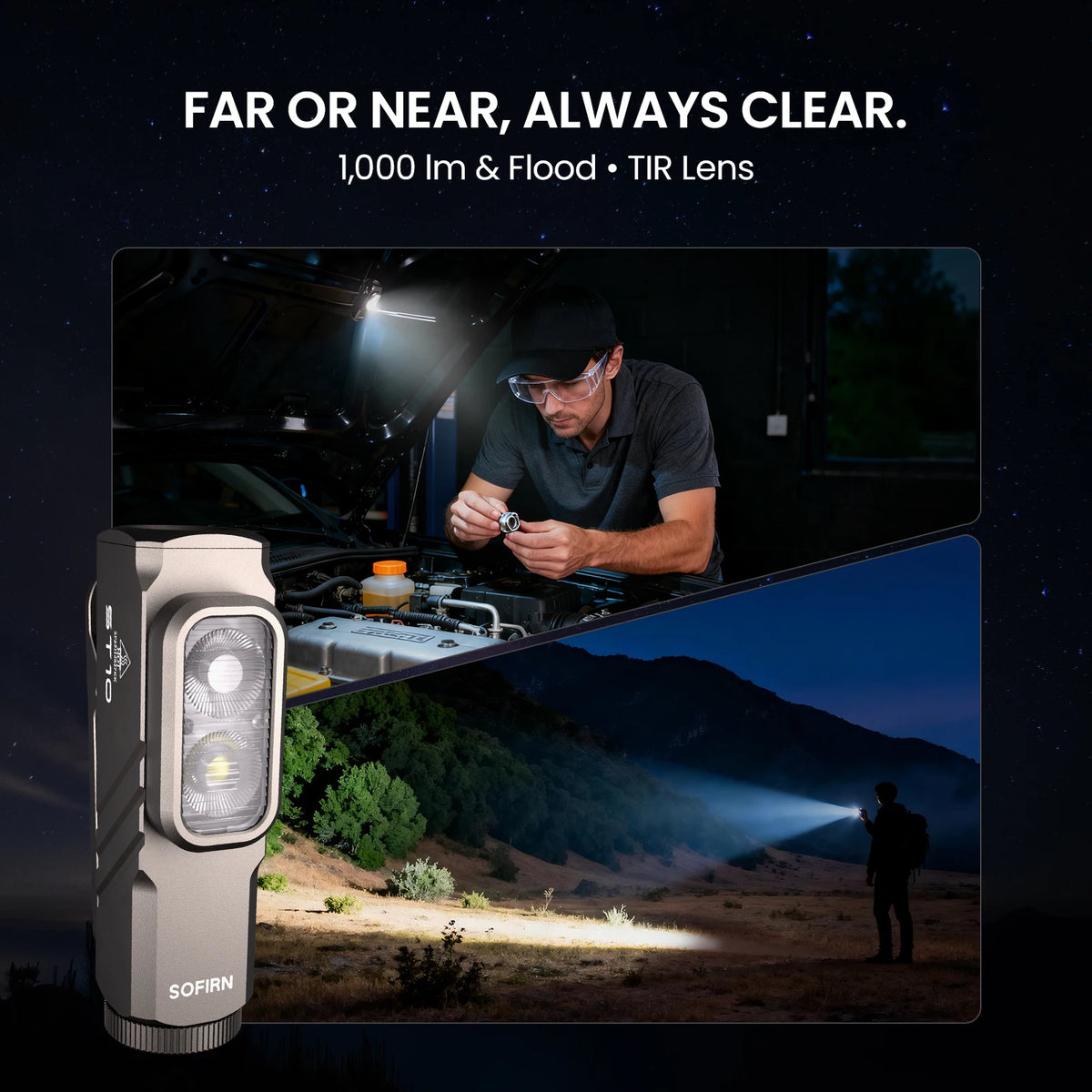 Sofirn ST10 Rechargeable EDC Flashlight USB C Magnetic Tail