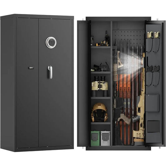 Adjustable Gun Cabinet With Digital Lock For Rifles And Pistols