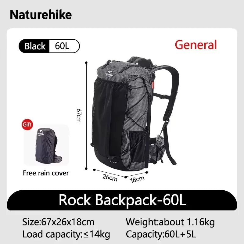 Naturehike Outdoor Hiking Backpack With Rain Cover For Camping and Travel