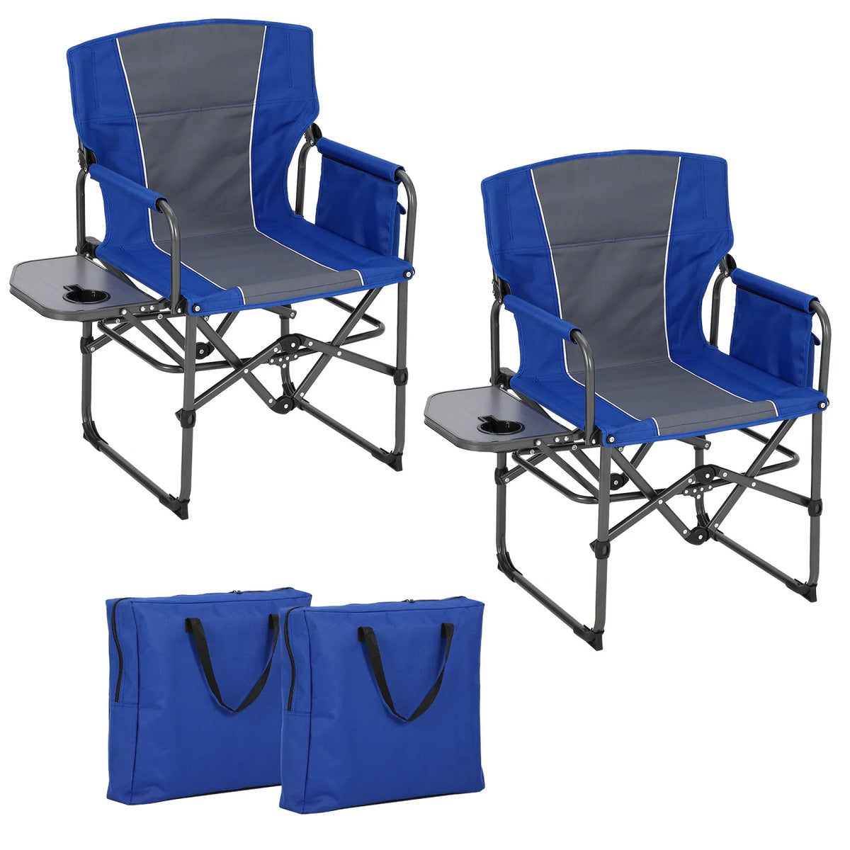 HiMISS Folding Directors Chair With Side Table And Cup Holder