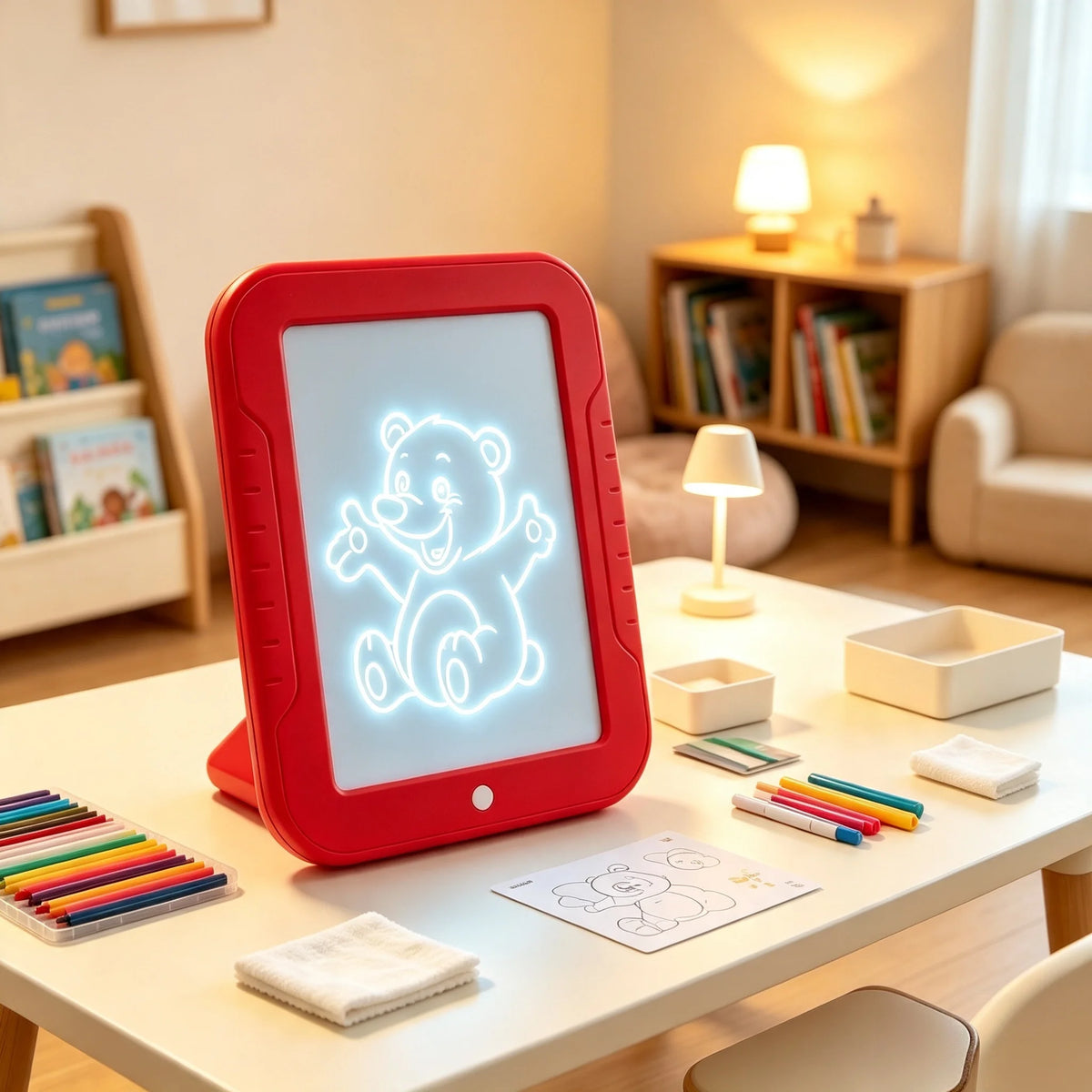LED Children's Light Up Tracing Board With Drawing Cards