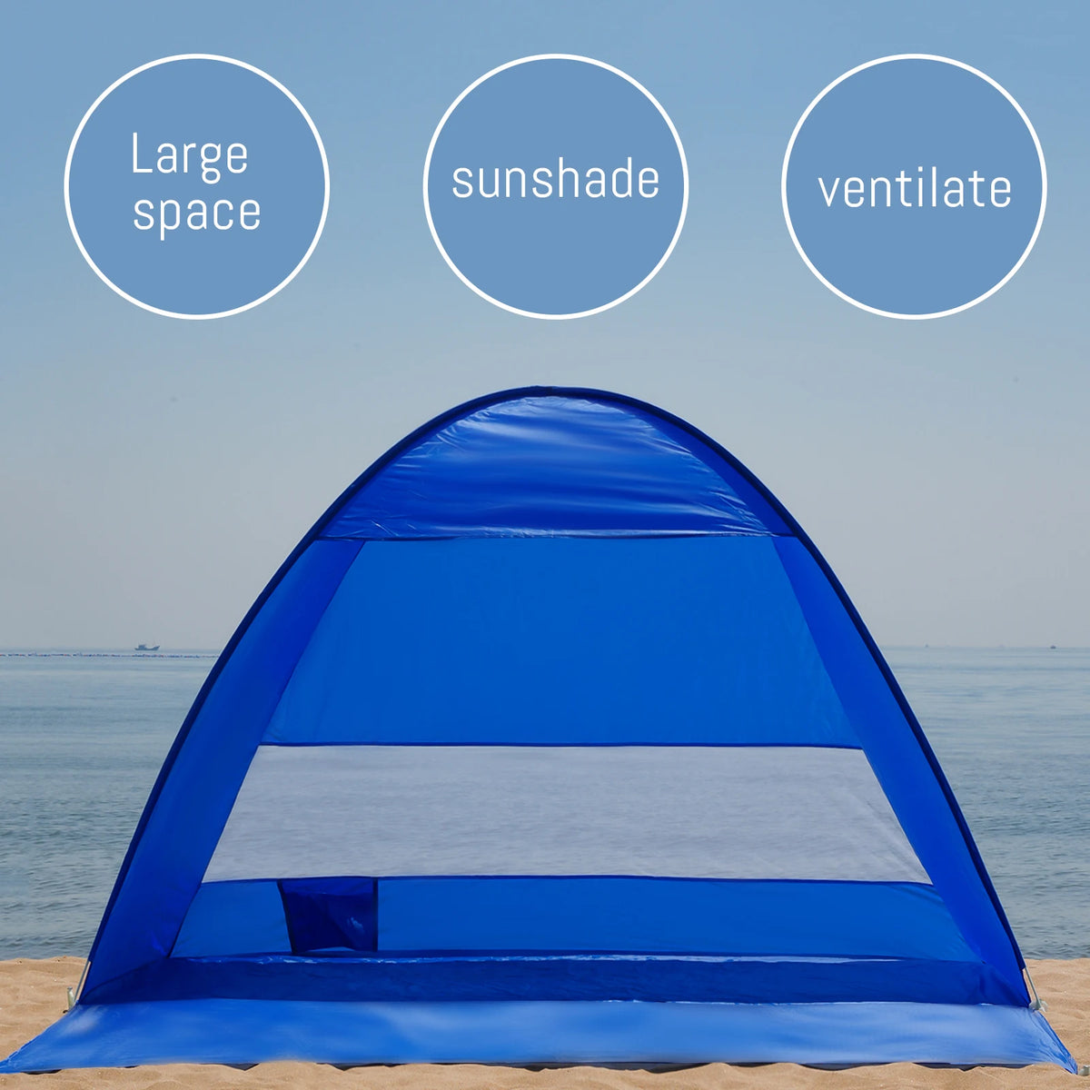 Auto Open Beach Camping Tent With Sun Protection Shelter