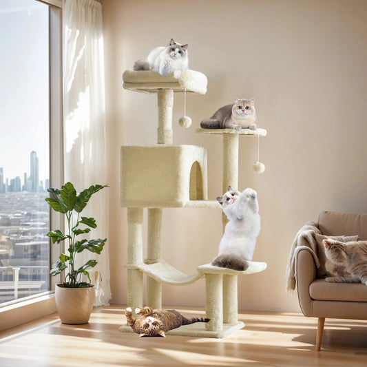 MCQ Cat Tree Tower With Sisal Scratching Posts And Condo