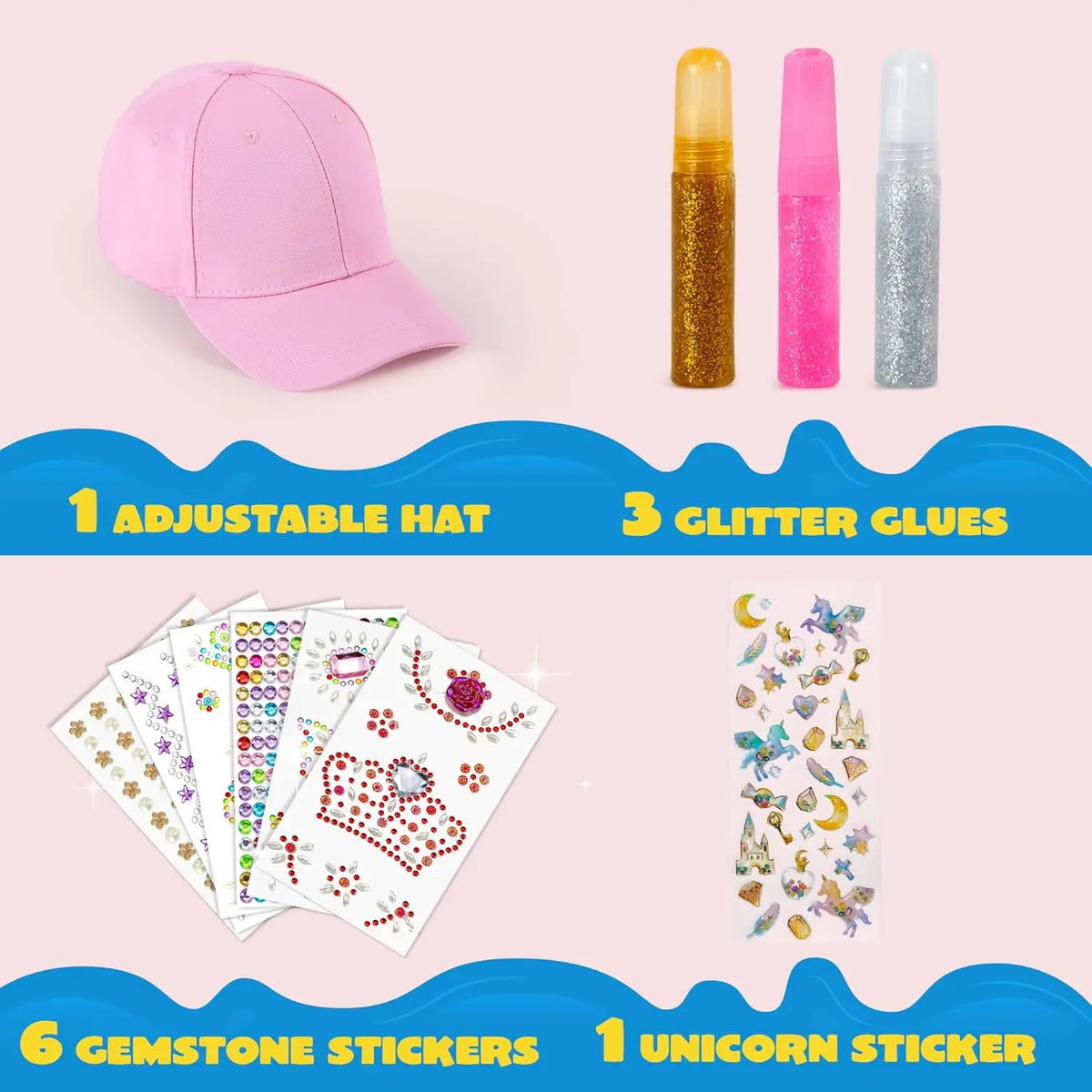 Joyfy Baseball Cap DIY Gem Decorating Craft Kit for Kids