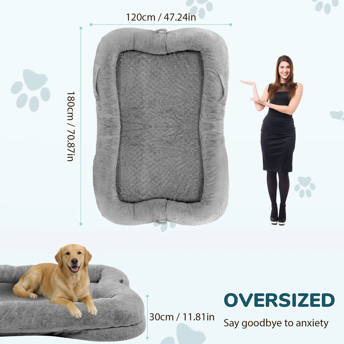 Portable Plush Dog Bed With Blanket And Non Slip Bottom