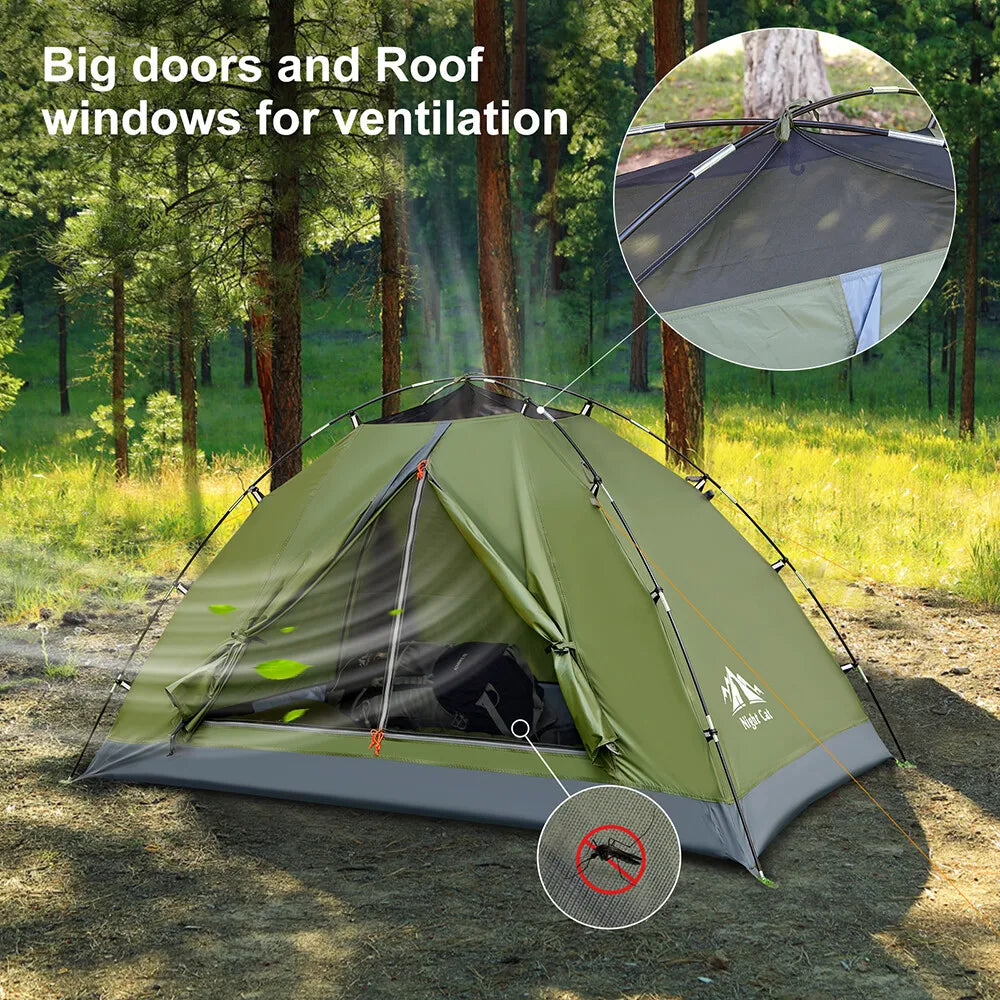 Night Cat Rainproof Backpacking Tent With Easy Clip Setup