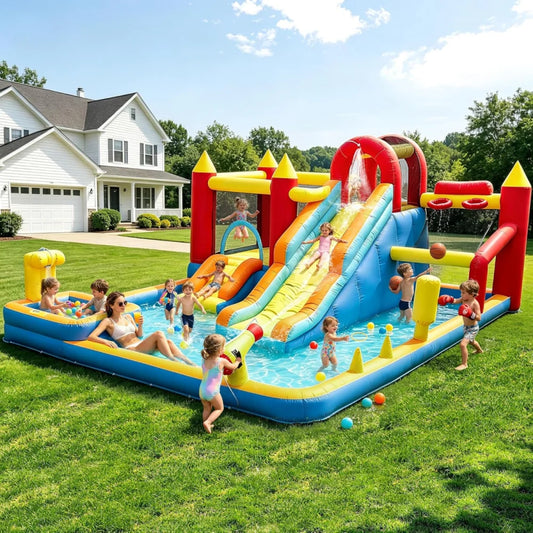 Inflatable Bounce House With Blower Stakes Repair Patches Storage Bag