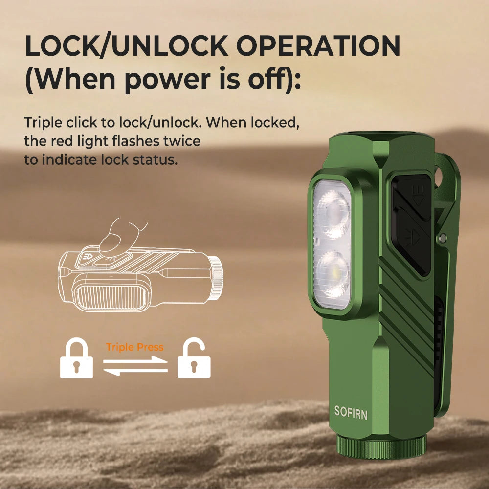 Sofirn ST10 Rechargeable EDC Flashlight USB C Magnetic Tail