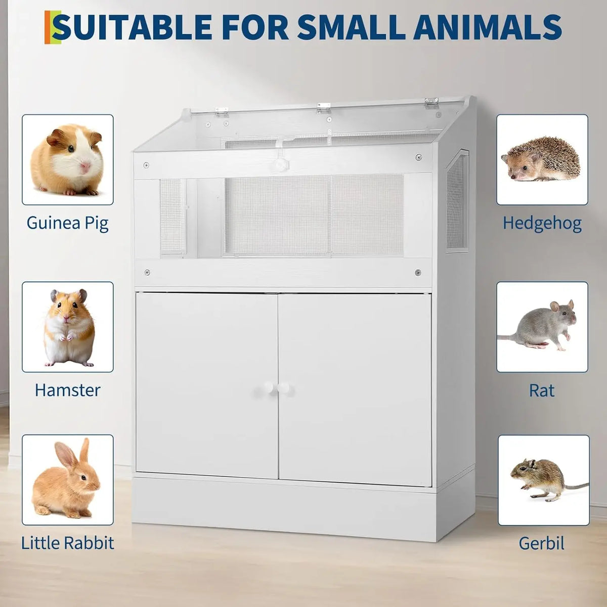 HiMISS Acrylic Pet Habitat With Storage Cabinet For Hamsters