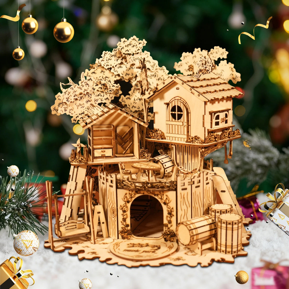 Music Park 3D Wooden Treehouse Puzzle Kit for Couples