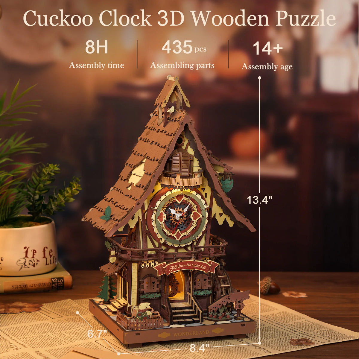 ROKR Wooden Mechanical Cuckoo Clock 3D Puzzle Building Kit