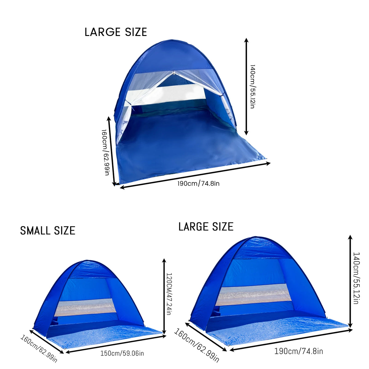 Auto Open Beach Camping Tent With Sun Protection Shelter