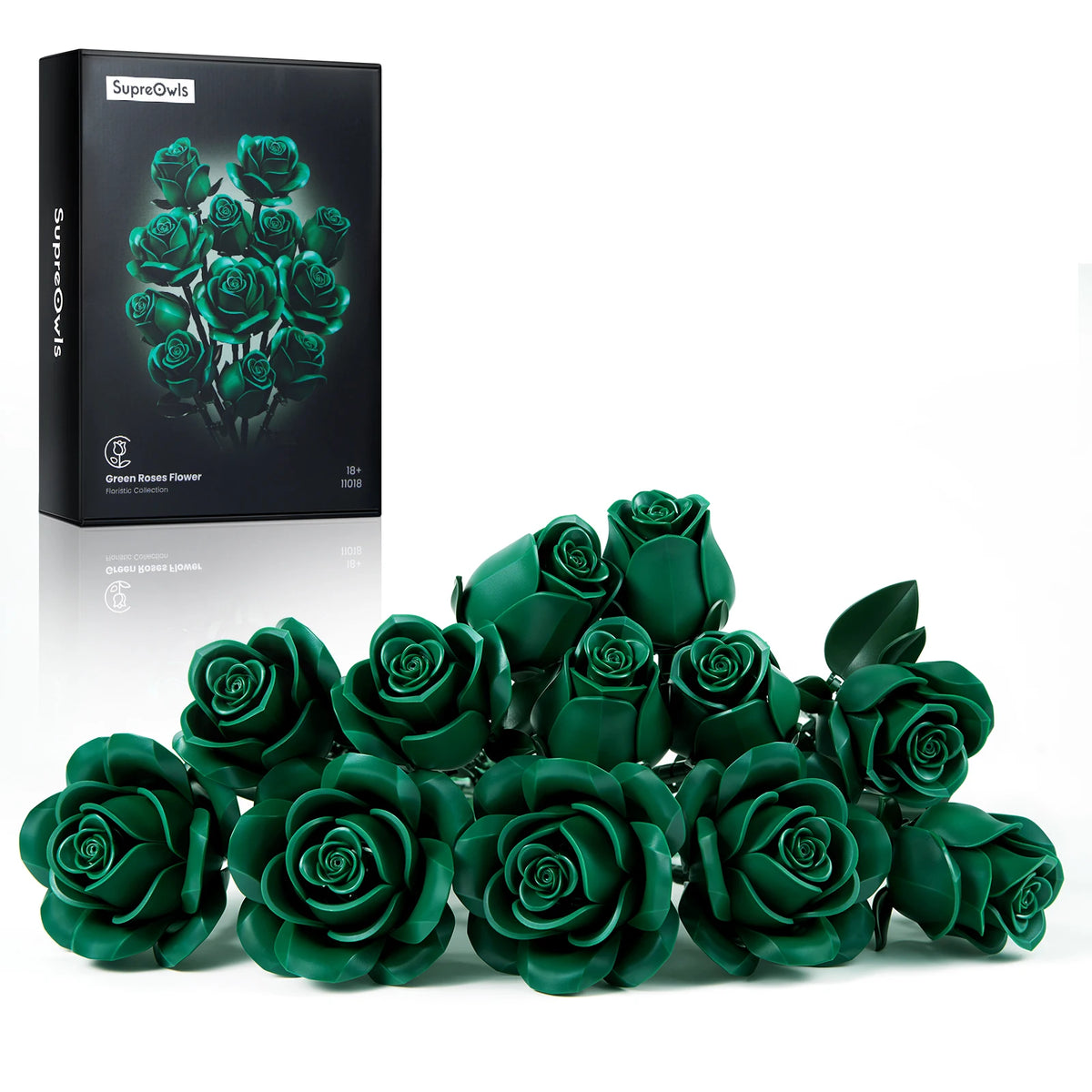 SupreOwls Roses Building Blocks Flower Bouquet Decor Set For Gift