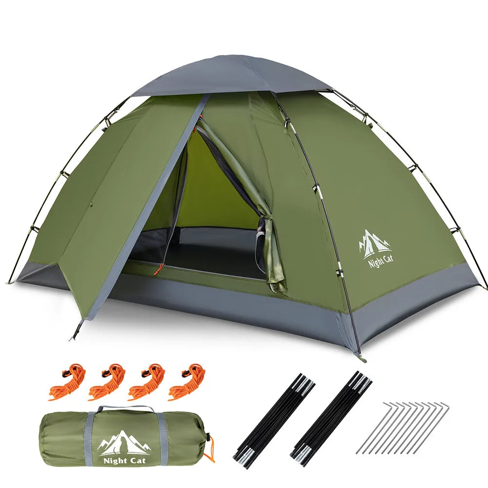 Night Cat Rainproof Backpacking Tent With Easy Clip Setup