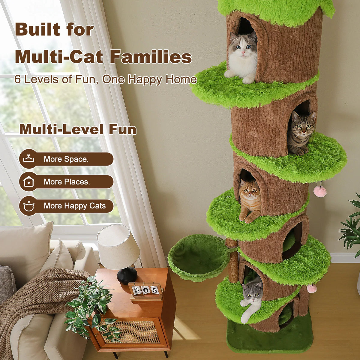 PAWZ Road Multilevel Cat Tree With Condos And Scratching Posts