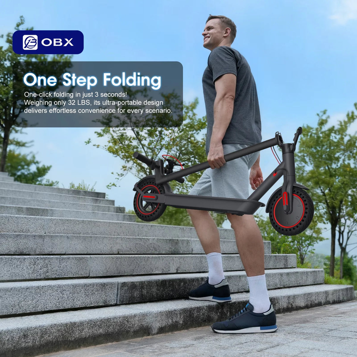 OBX Foldable Electric Scooter With App And Long Range