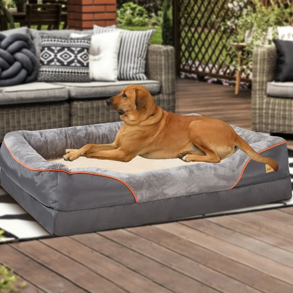 BORWART Orthopedic Memory Foam Dog Sofa Bed With Removable Cover