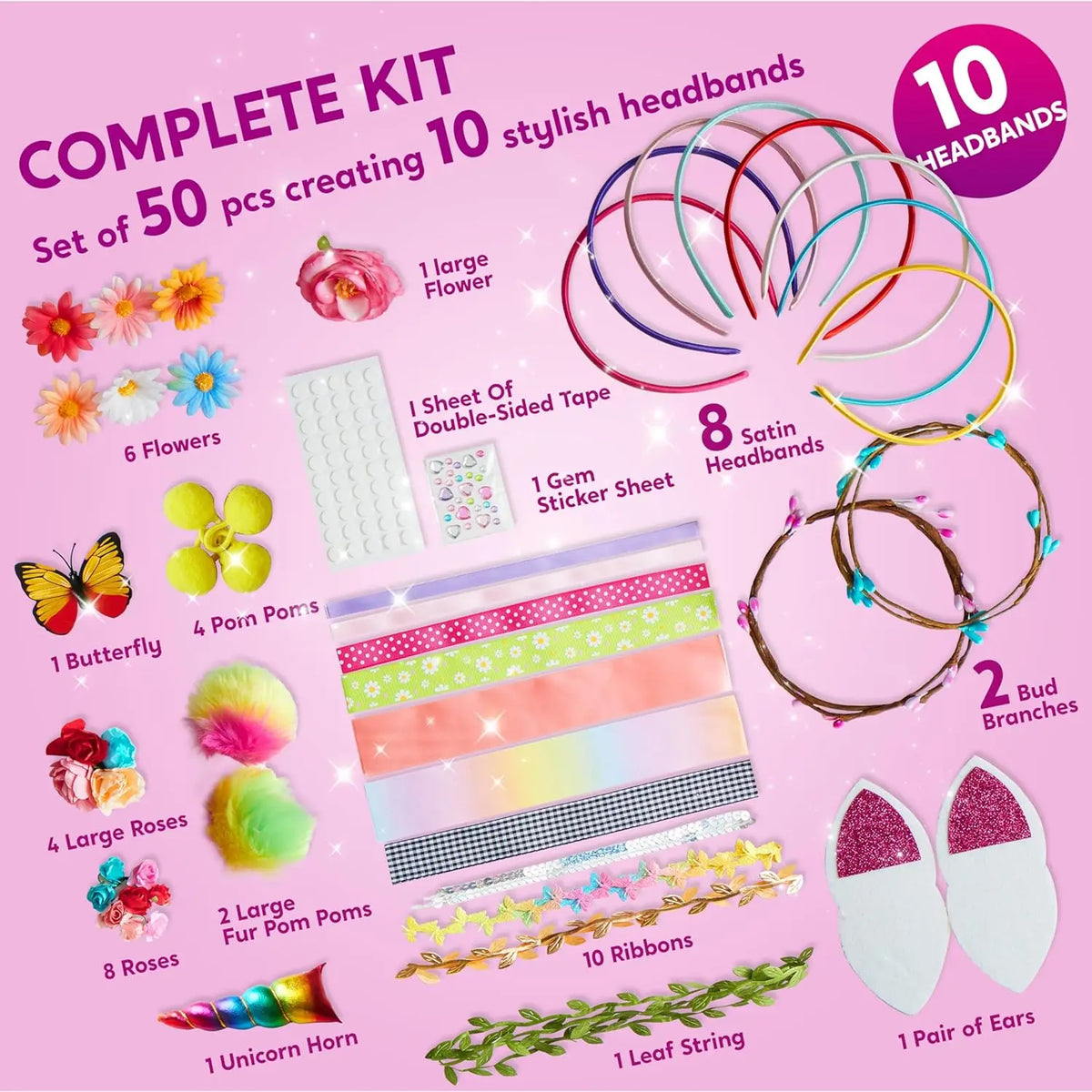 Joyfy DIY Headband Making Kit For Girls Creative Hair Accessories