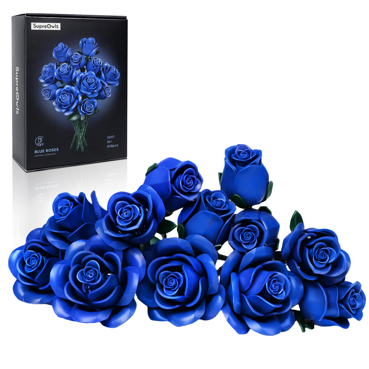 SupreOwls Roses Building Blocks Flower Bouquet Decor Set For Gift