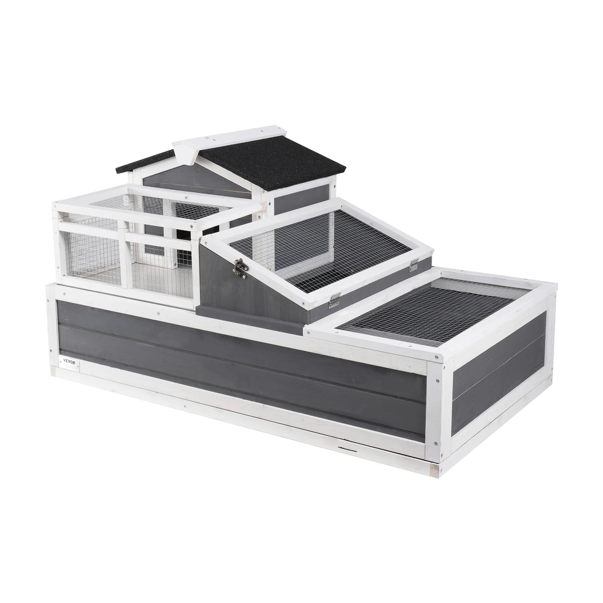 Three Room Wooden Tortoise Habitat Enclosure With Openable Top