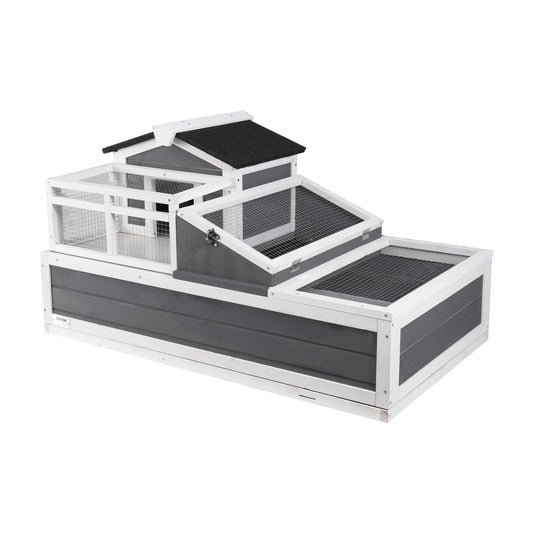 Three Room Wooden Tortoise Habitat Enclosure With Openable Top