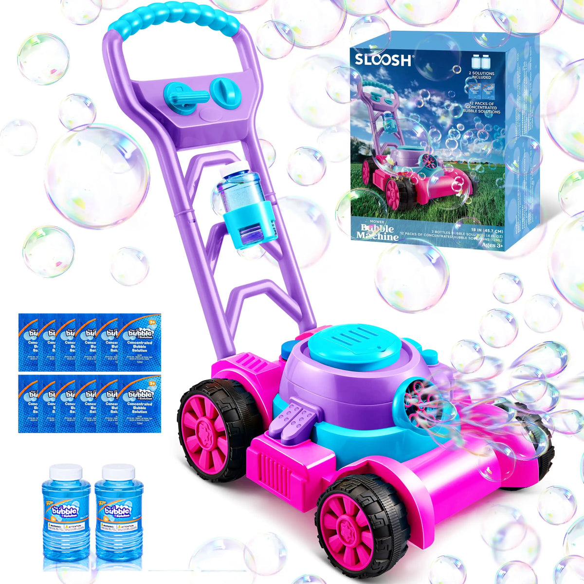 Joyfy Bubble Lawn Mower Machine for Kids Outdoor Play