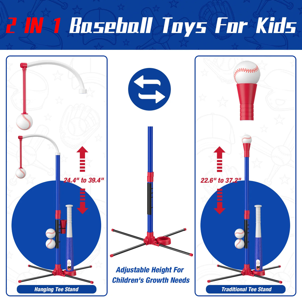 QDRAGON 3-in-1 Kids Baseball Set With Automatic Pitching Machine