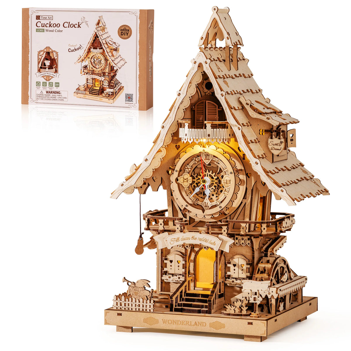 ROKR Wooden Mechanical Cuckoo Clock 3D Puzzle Building Kit