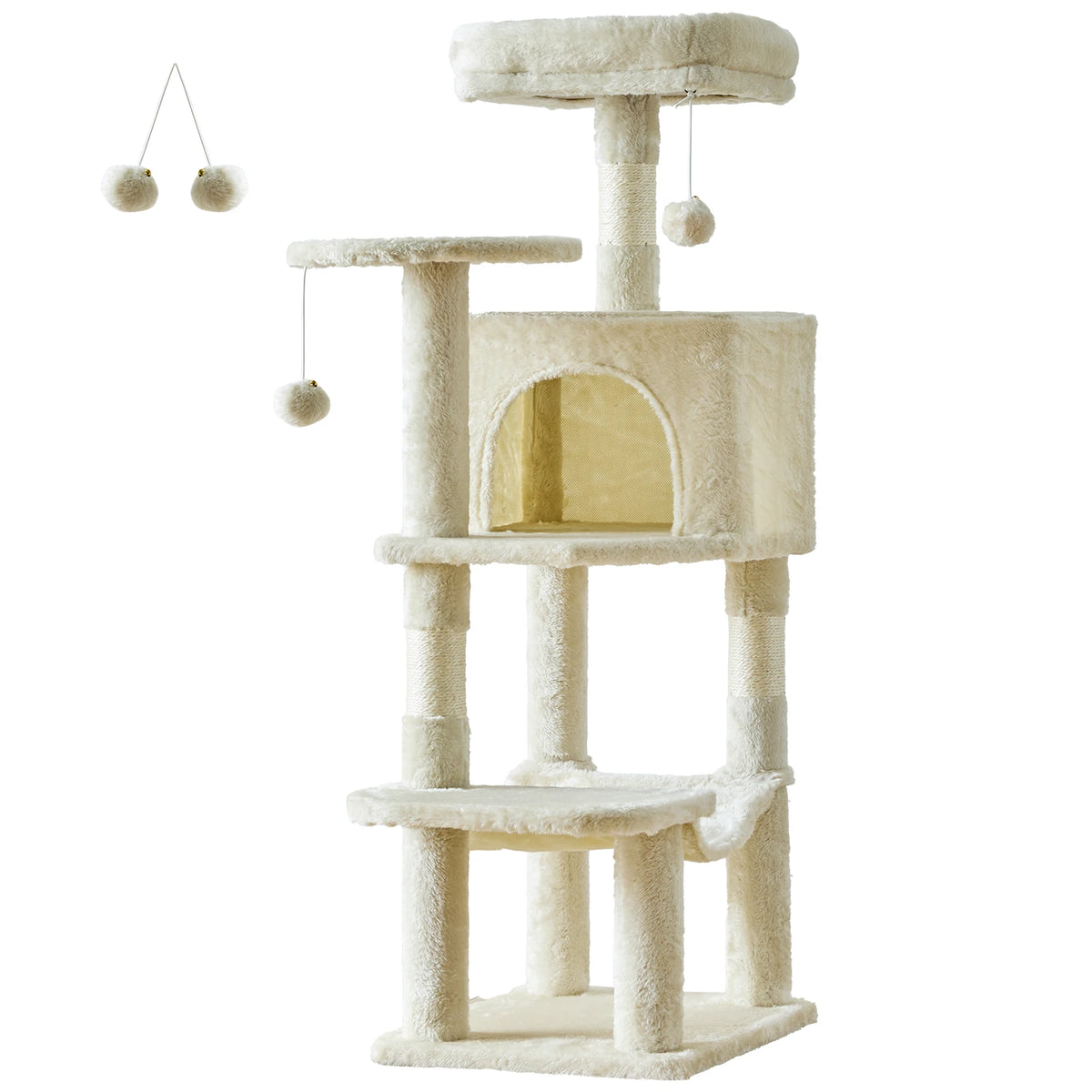 JHK Multi-Level Cat Tree With Sisal Posts And Pet House