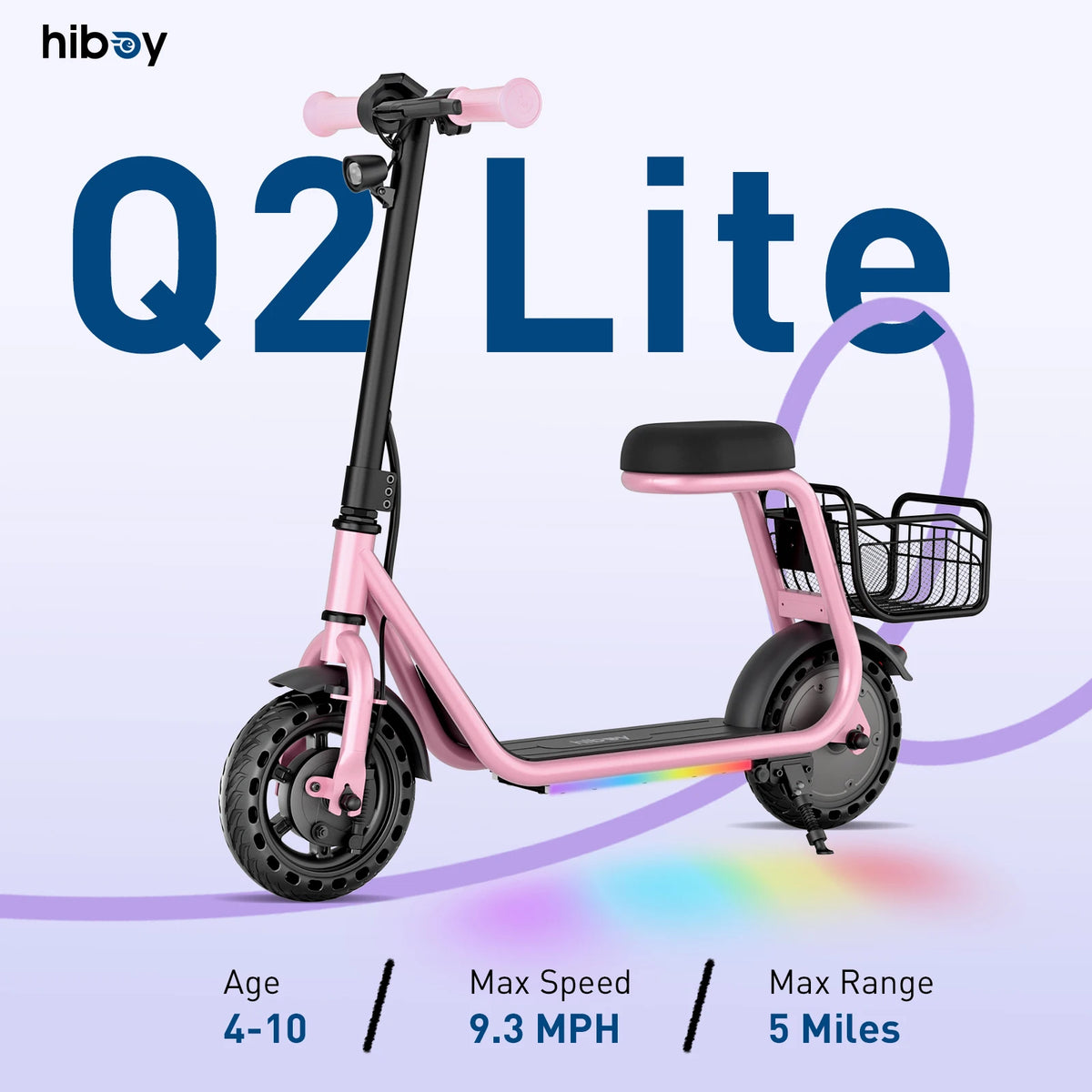 HIBOY Q2 Lite Kids Electric Scooter With Seat LED Lights