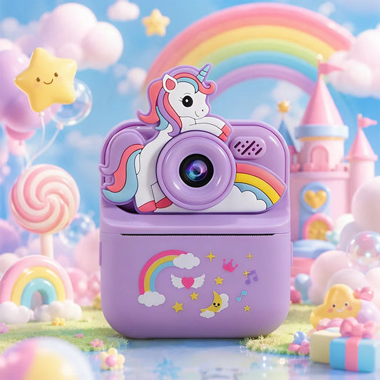 Cute Unicorn Kids Camera With Thermal Photo Printing Holiday Gift