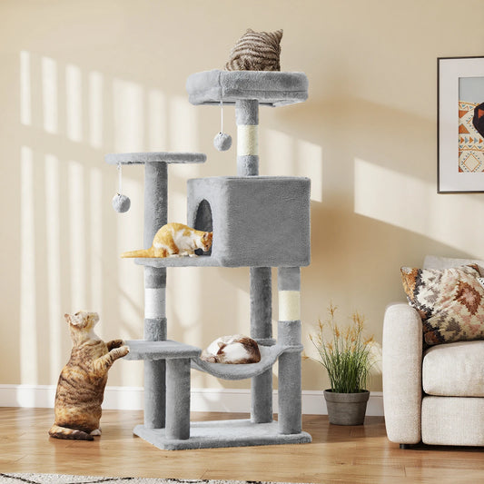 JHK Multi-Level Cat Tree With Sisal Posts And Pet House