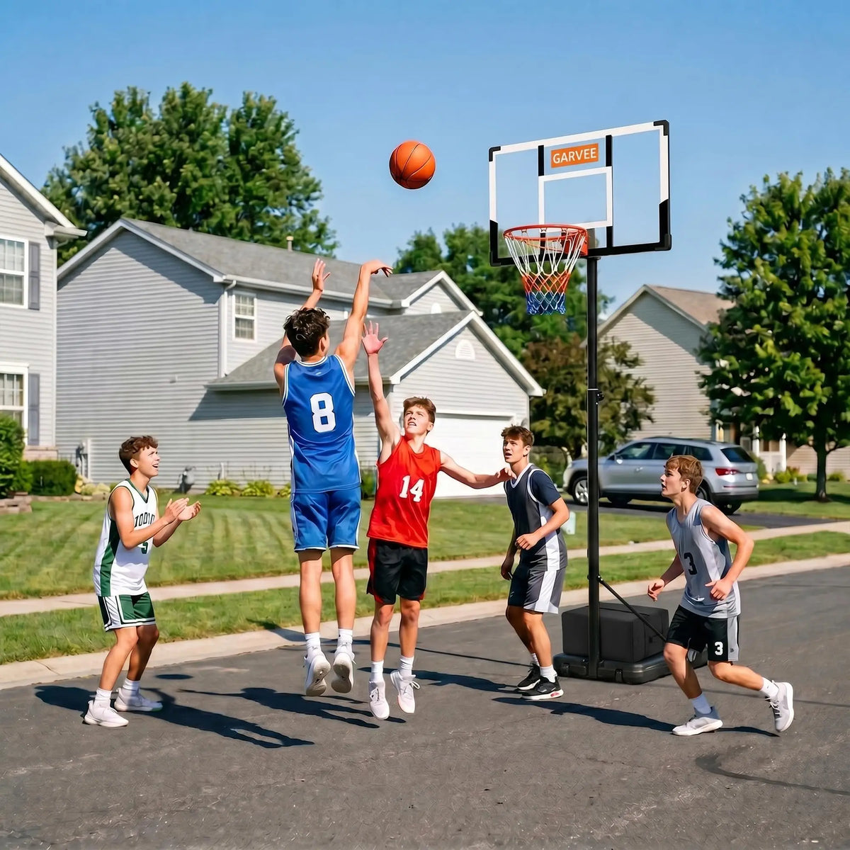 HiMISS Adjustable Portable Basketball Hoop With Backboard And Net
